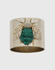 Sparkle bee napkin rings, emerald, set of two