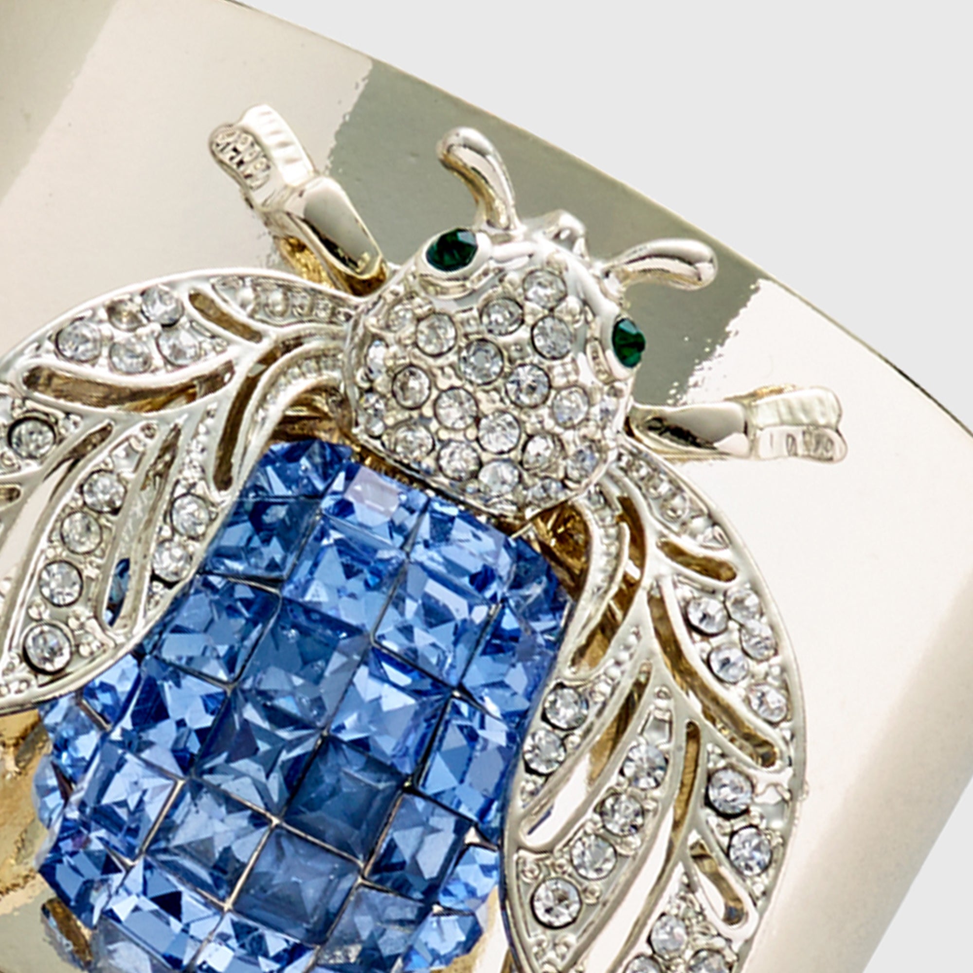 Sparkle bee napkin rings, blue, set of two