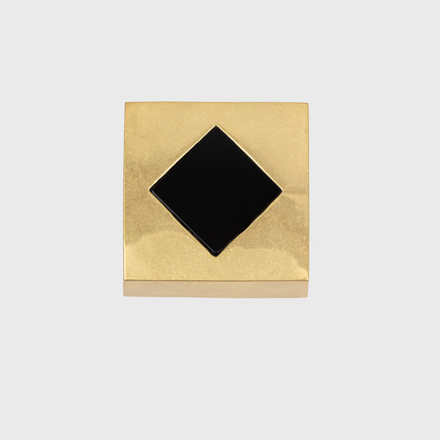 Deco cube napkin rings, hematite, set of four
