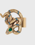 Snake napkin rings, worn gold, set of four