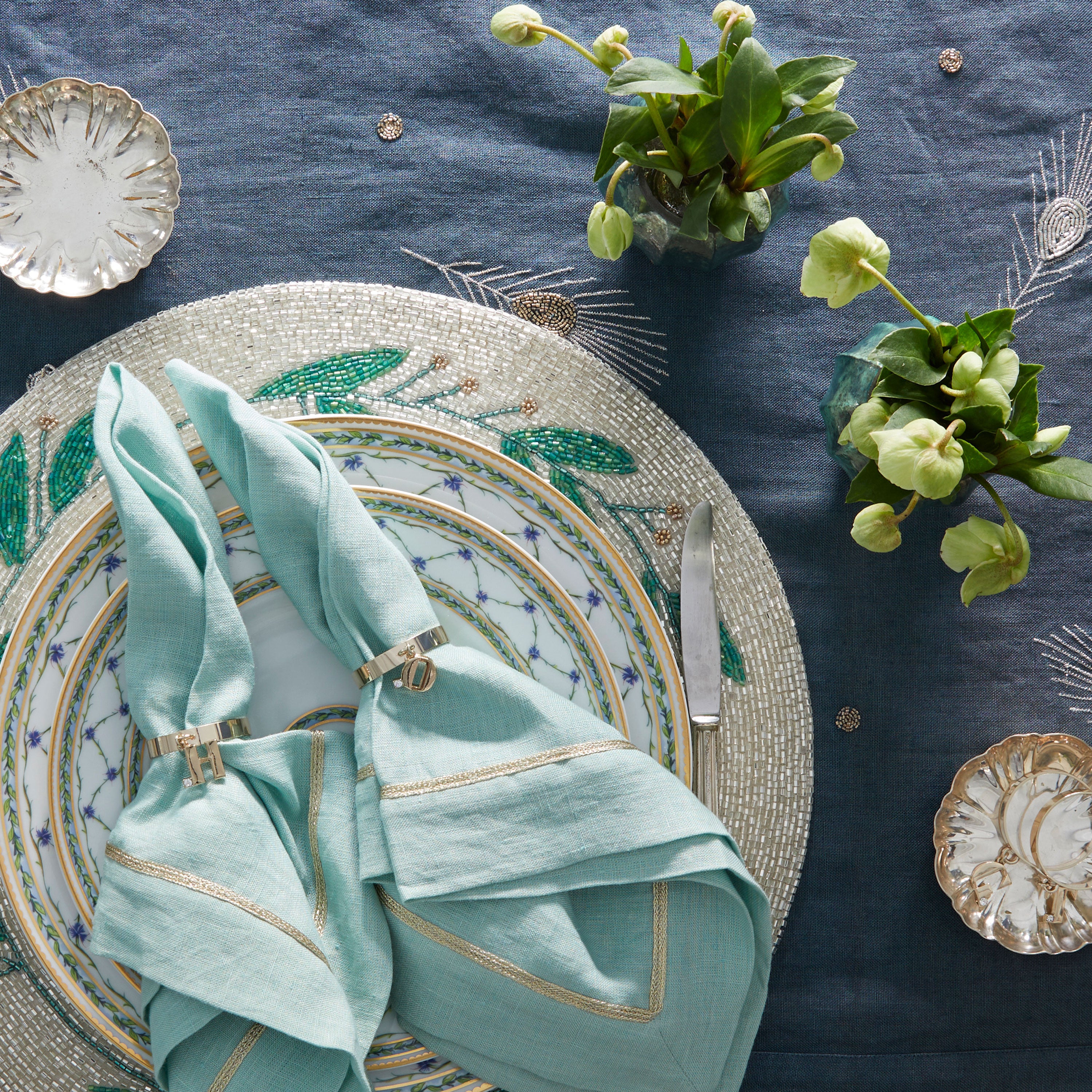 Monogram napkin rings, O , set of four