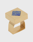 Deco cube napkin rings, lapiz lazuli, set of four