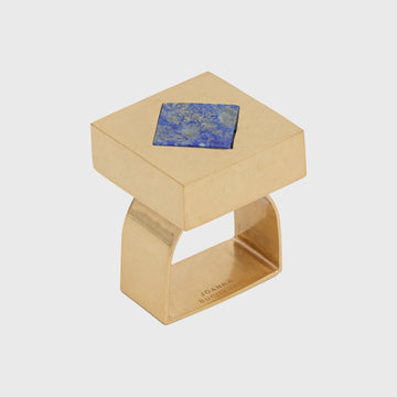 Deco cube napkin rings, lapiz lazuli, set of four