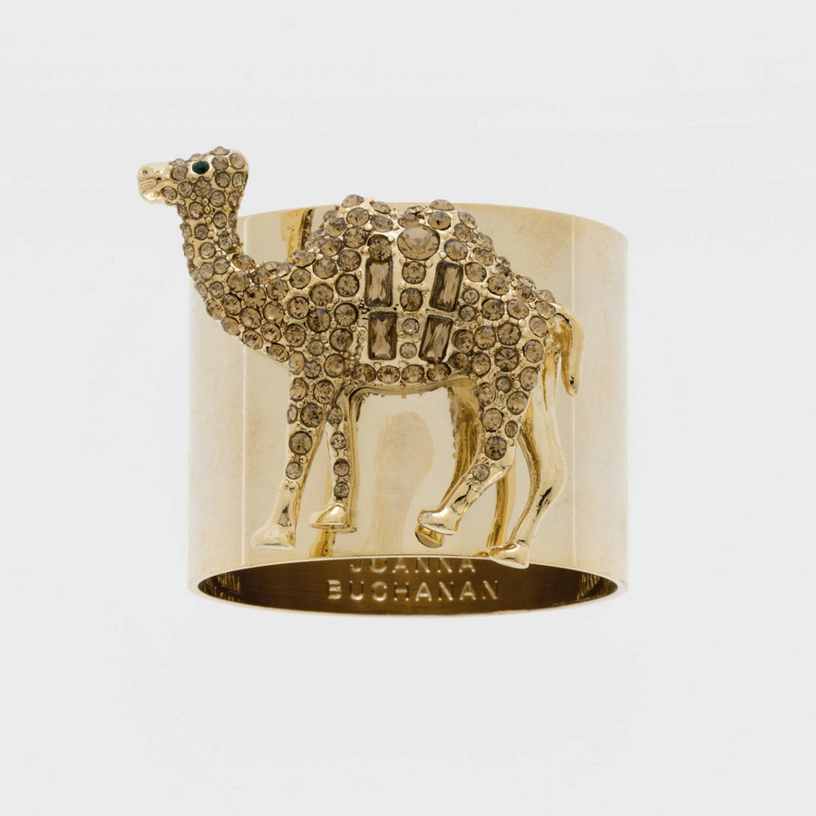 Camel napkin rings, topaz, set of two